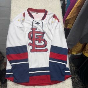 St. Louis Cardinals White NHL-Style Hockey Jersey - Red & Navy Accents, size XL